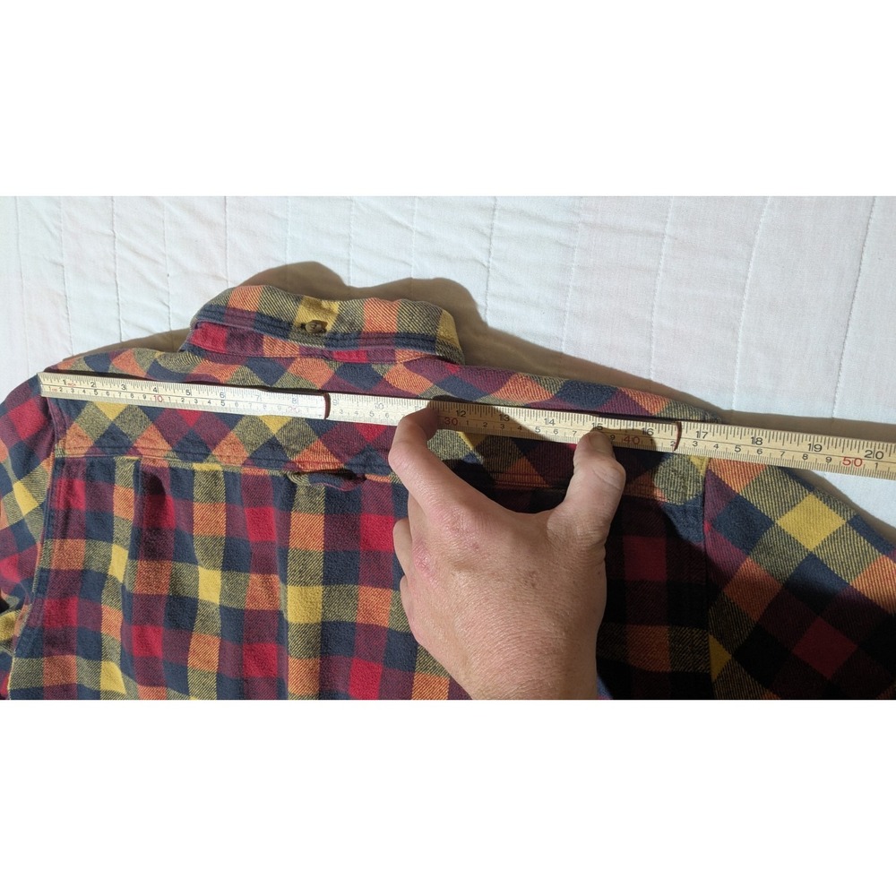 FjallRaven Skog Shirt Men's Large Plaid Check Heavy Flannel Slim Fit Roll Tab - Picture 5 of 13